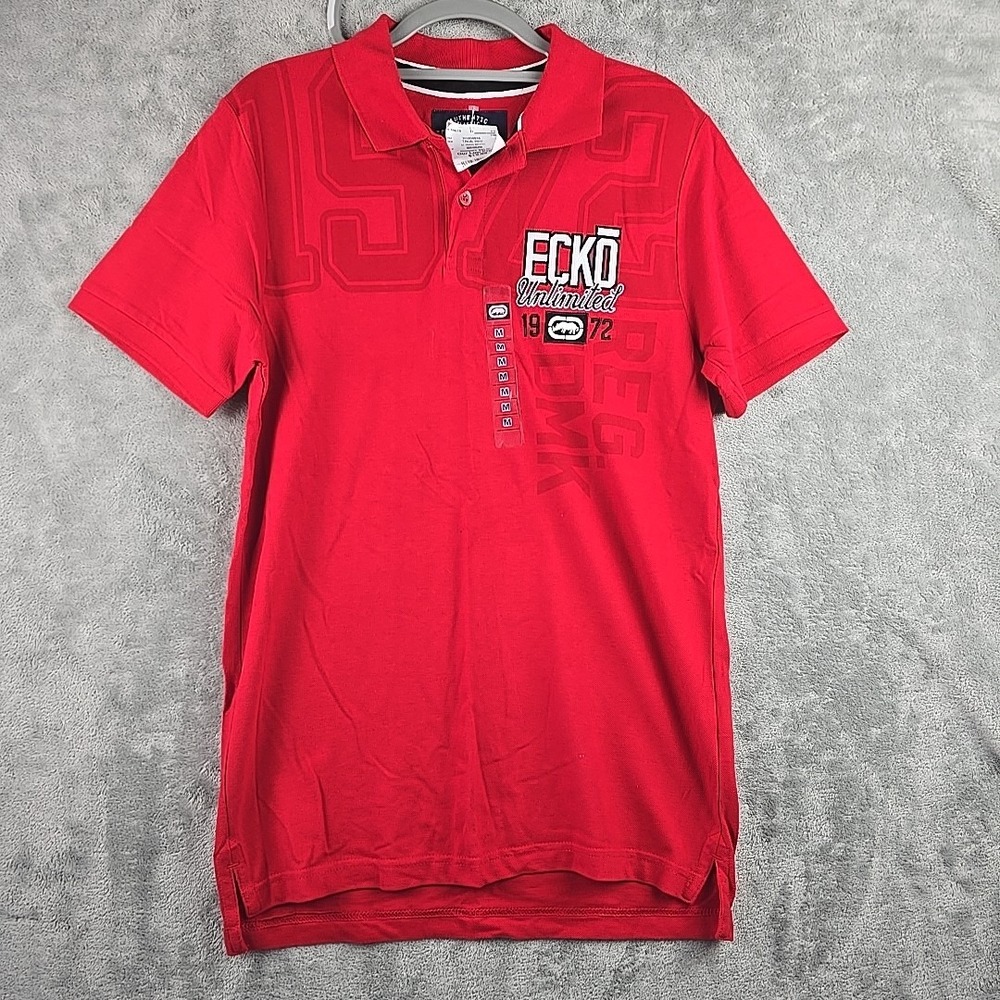 Ecko Unlimited Ecko Unltd 1972 Shirt Golf Polo Mens‎ Medium Red Short Sleeve NWT